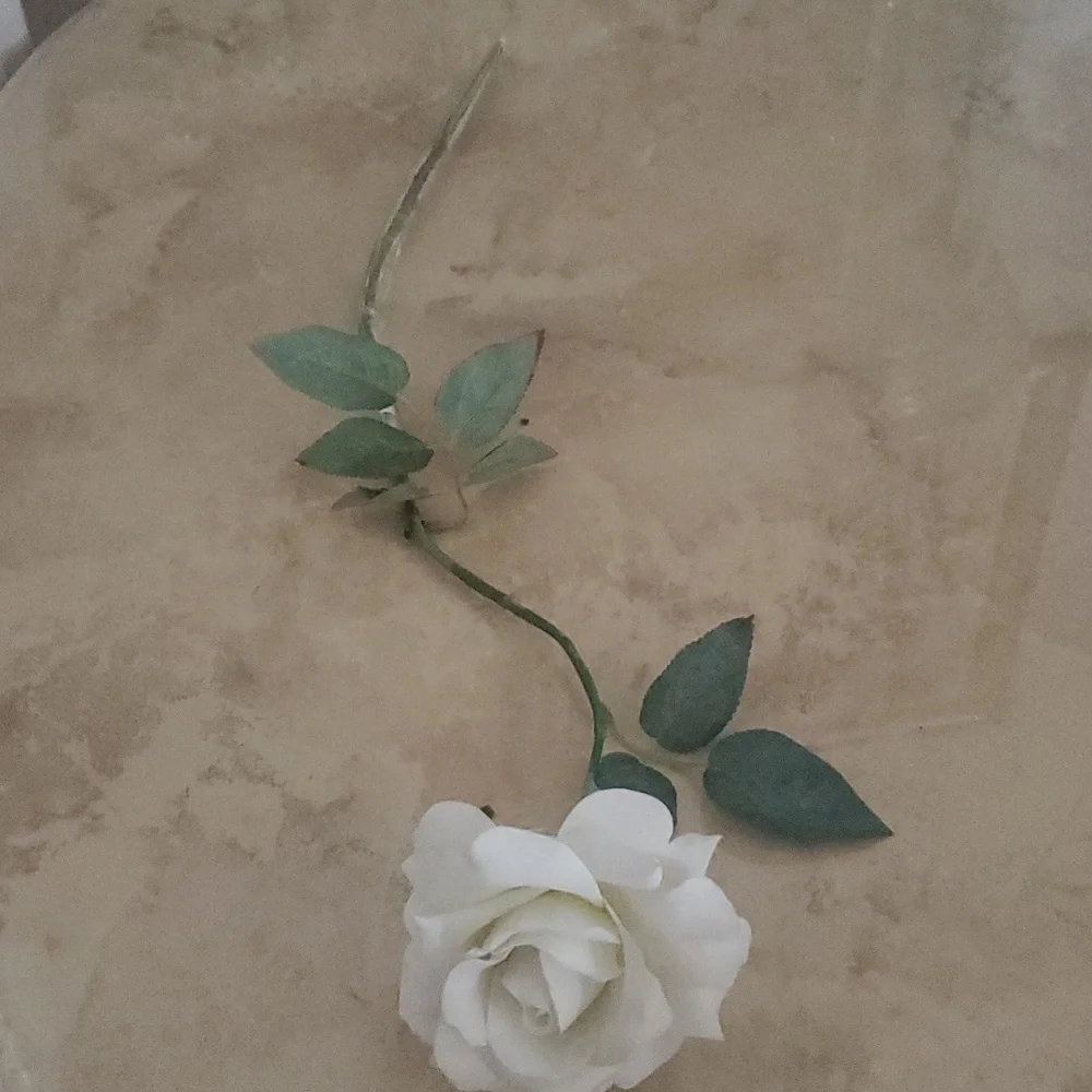 Faux White Rose